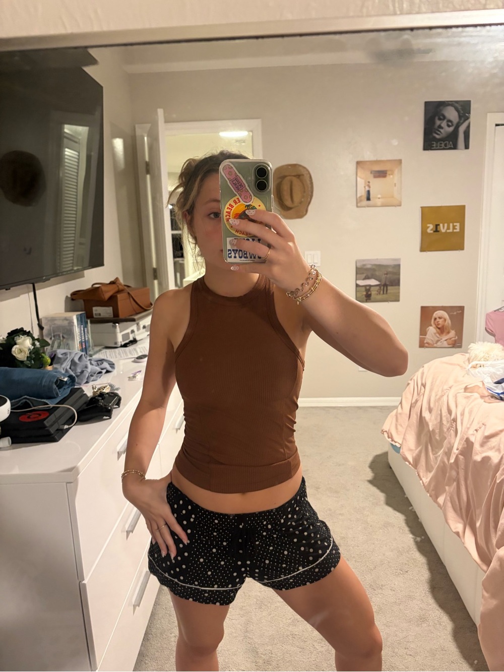 Lululemon Ribbed Nulu Racerback Yoga Tank Top in Roasted Brown.